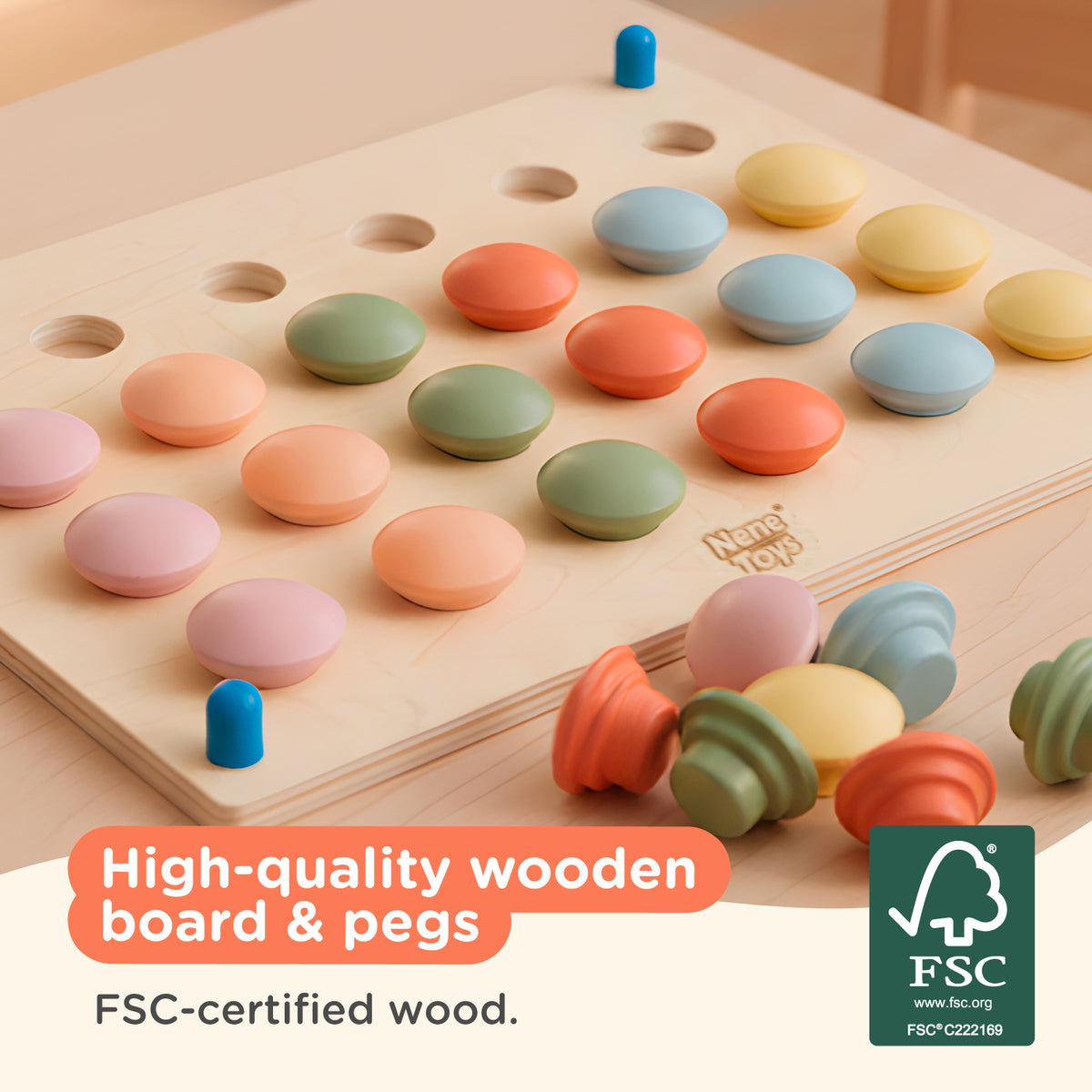 Color Button Board - Soft Pastel Colors
