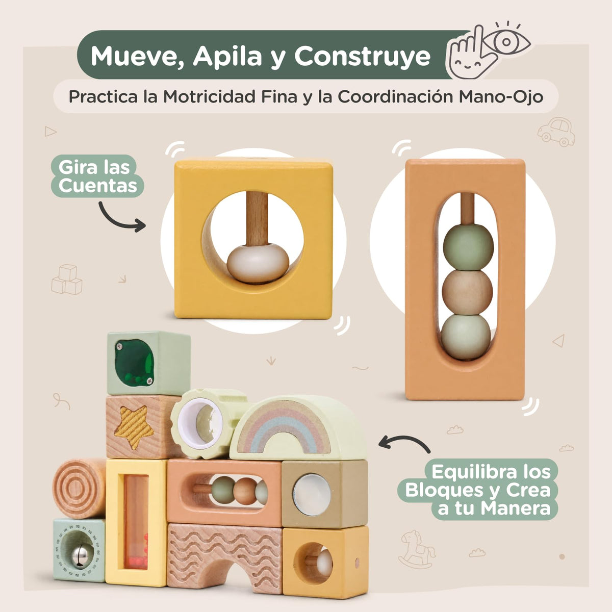Sensory Wooden Blocks Set — PT04