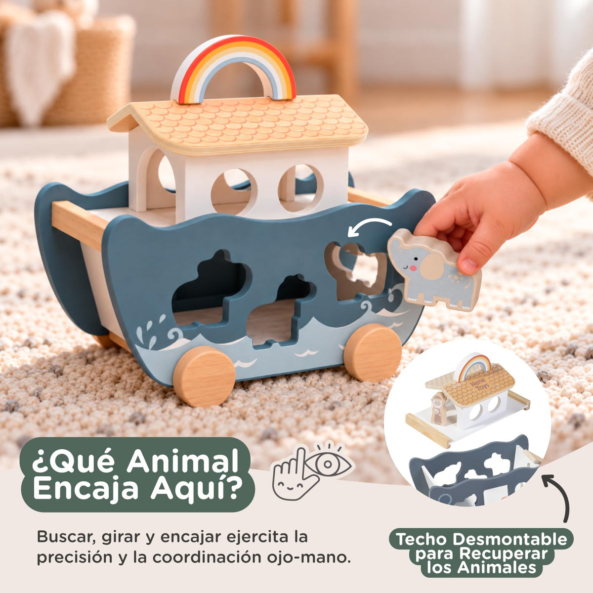 Wooden Noah's Ark Play Set — PT02