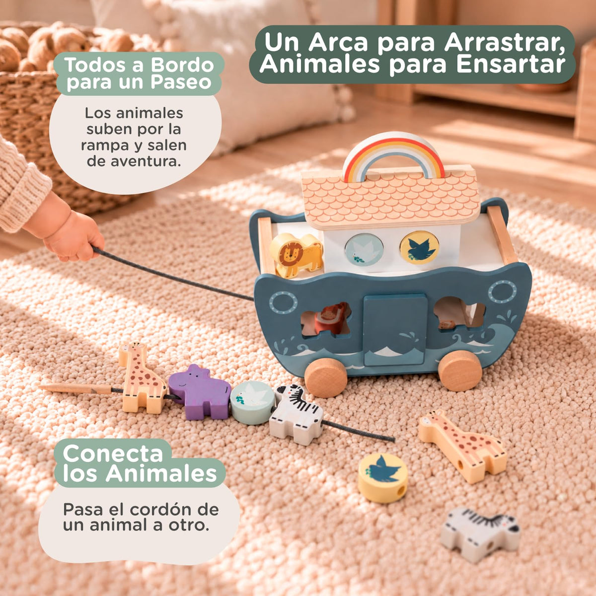 Wooden Noah's Ark Play Set — PT03