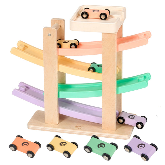 Nene Toys Car Ramp Racer Sorbet with four cars on a white background