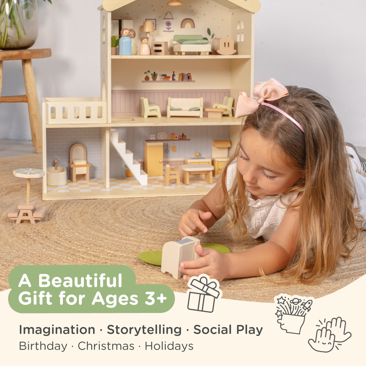 Wooden Doll House — product details