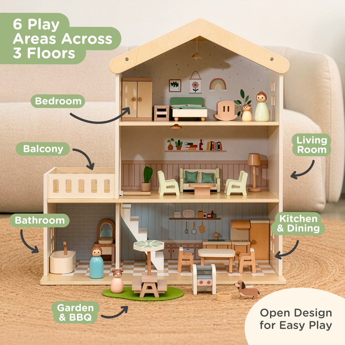 Wooden Doll House — product details