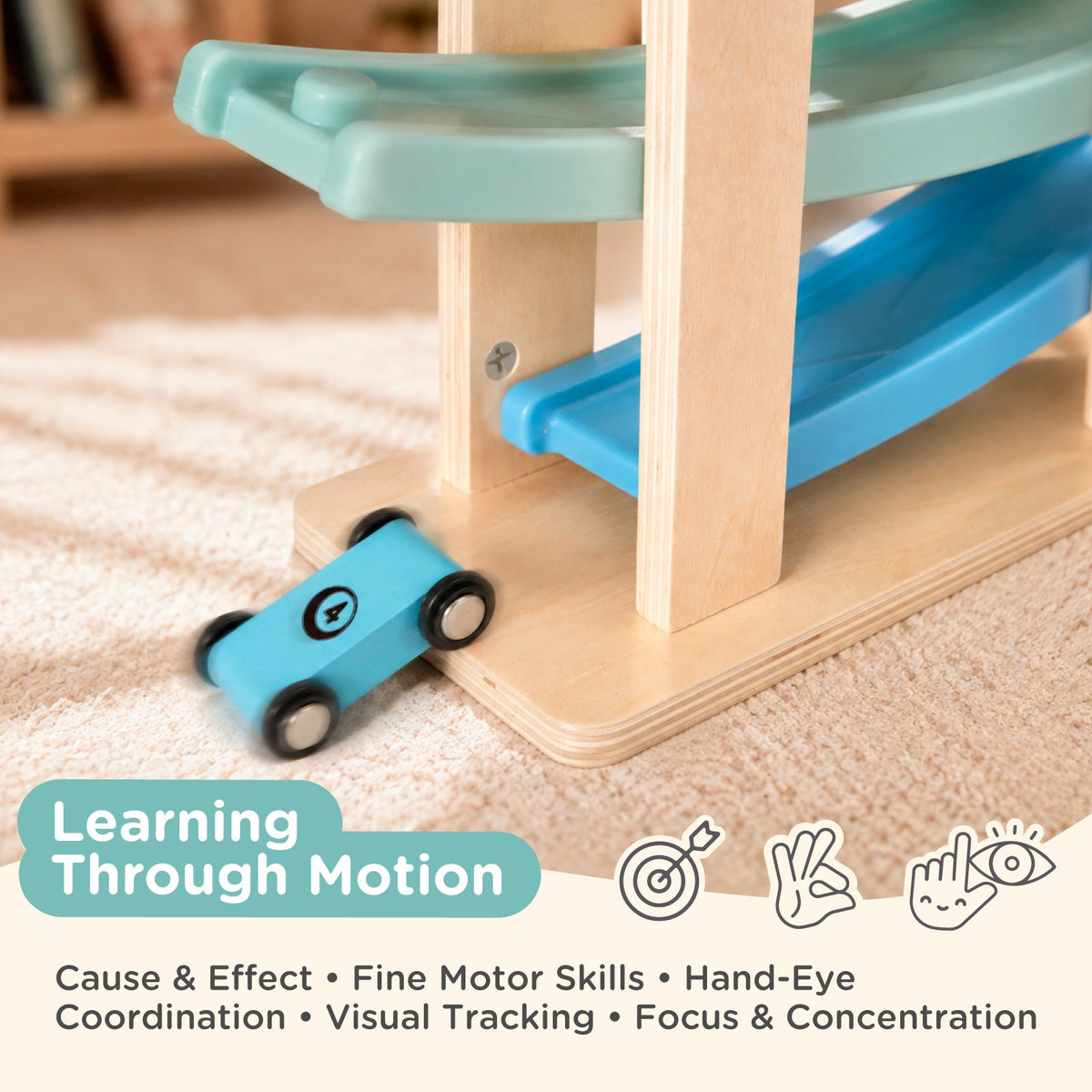Nene Toys Car Ramp Racer in Ocean — car moving along the track and learning-through-play details