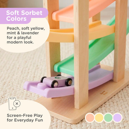 Nene Toys Car Ramp Racer in Sorbet — close-up of the colored ramps