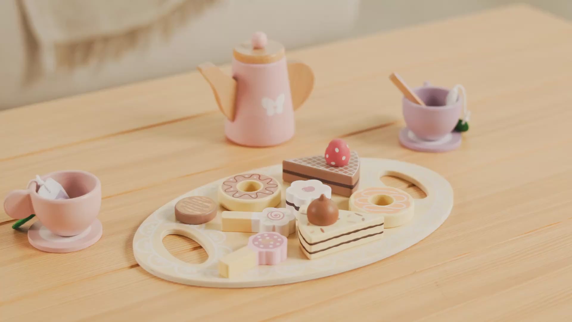 Wooden Tea Party Set — see it in action
